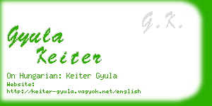 gyula keiter business card